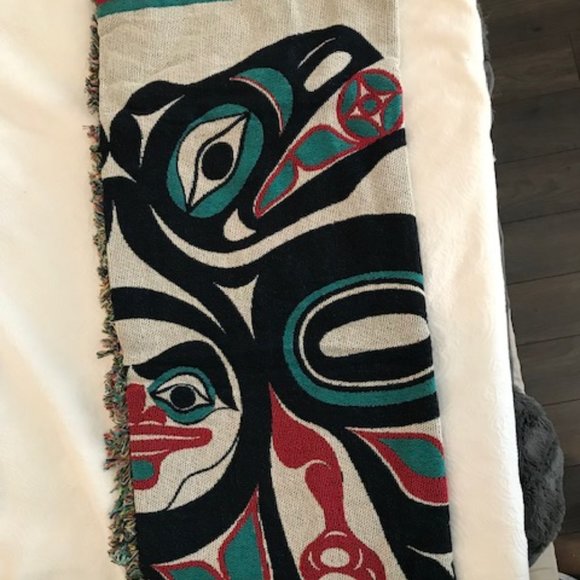 Indigenous Cotton Tapestry Throw "Lovebirds" NEW - Picture 7 of 15